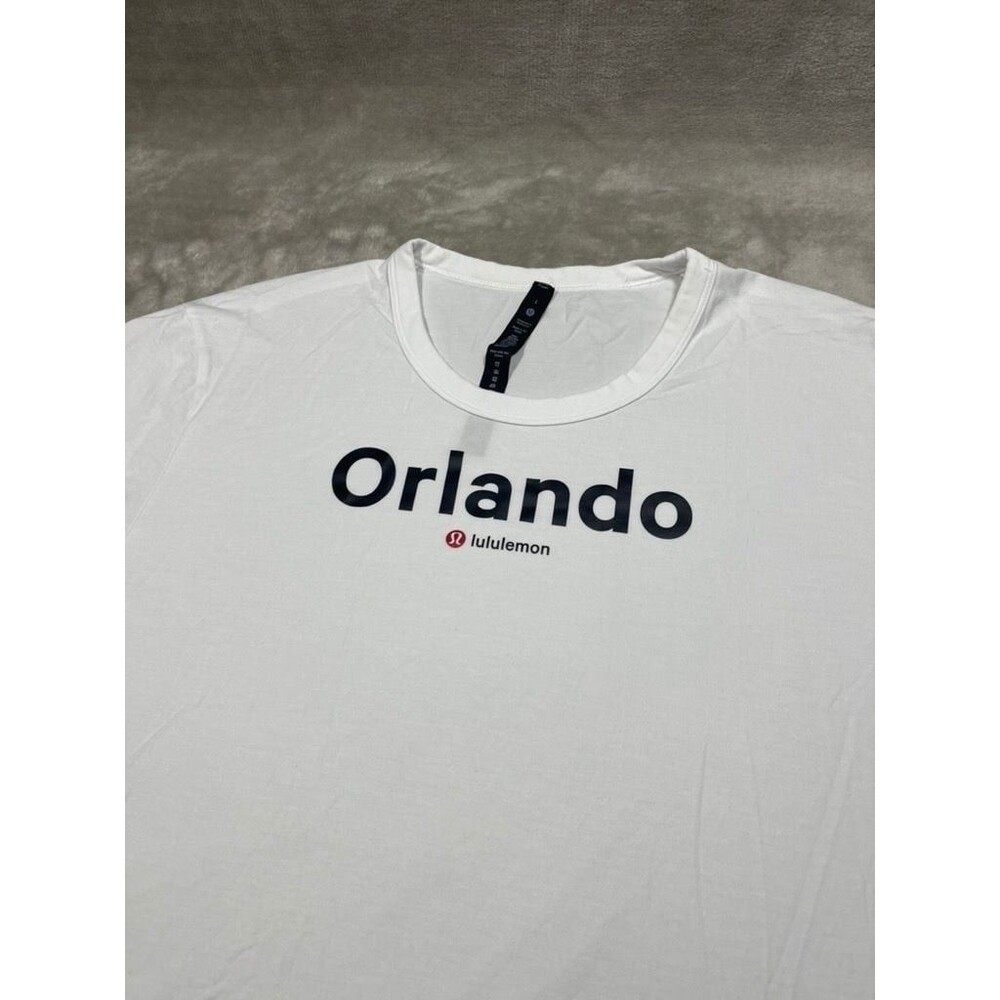 Lululemon Orlando Shirt Men Large White Running Training Workout Short Sleeve